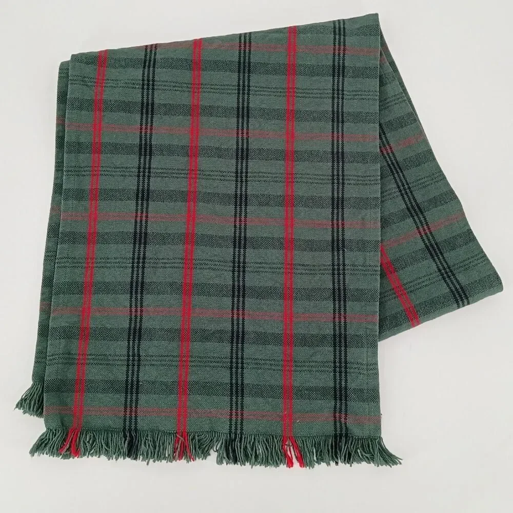 Hearth & Hand Magnolia Signature Plaid Table Runner Green Red Christmas 14x72